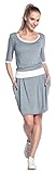 Happy Mama. Damen Midi Stillkleid Seitentaschen Lagendesign Halben Ärmeln. 698p - 3