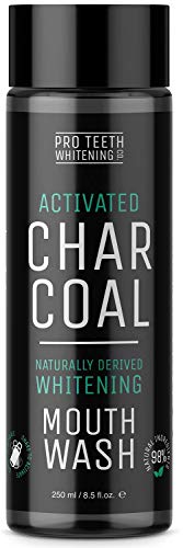 Collutorio Sbiancante Denti Naturali Carbone Attivo - Sapore Di Menta Piperita - 98% Derivato Naturalmente - Prodotto nel Regno Unito da Pro Teeth Whitening Co.