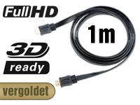 auvisio HDMI-1.4-Flachkabel High-Speed, vergoldete Kontakte, 1 m - 2