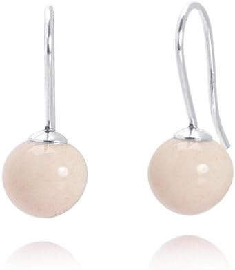Louise kragh Pearl Women's Earrings Ceramic Cashmere Hook Earrings 925 Sterling Silver with Round Pearl PEA0311 Cass