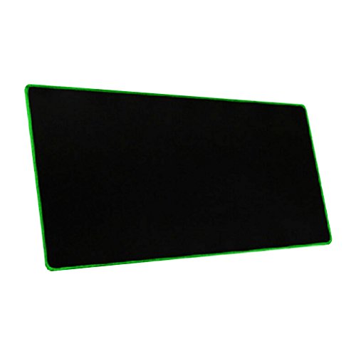 Anti-Rutsch Computer Gummi Mousepad Mousemat Gaming Mäuse Mauspads Matte für PC Laptop – Schwarz mit Grün-Rand, 300 * 700 * 2mm - 3