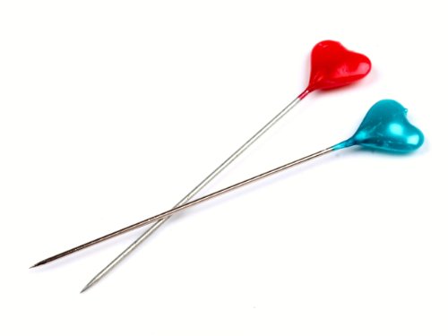 Maxima Trade Herzkopfstecknadeln 150 Stück Stecknadeln Länge 55mm Stecknadel mit Herz - 2