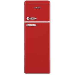 SCHNEIDER SDD208VR Réfrigérateur deux portes Vintage 208 litres (168 litres + 40 litres) - coloris Rouge - A+ (Rouge)