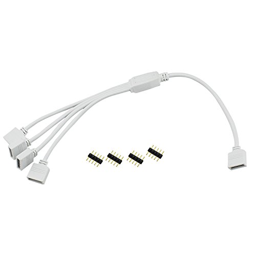 ESUMIC® Extensión del cable de alambre Con 5Pin enchufable para la cinta de Gaza LED 5050 RGBW (cable divisor de 1to4)