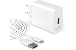 Jippofu Caricabatterie Supercharge 100W Compatibile con Huawei Honor 400 200 100 90 80 Magic 7 6 Pro 5 Lite V5 V3 V2 Vs Vs2 Mate Pura Nova Serie Caricatore Rapida Alimentatore USB C Charger Adattatore