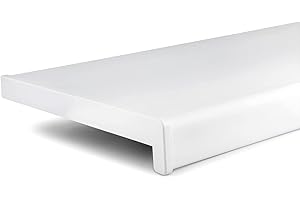 METALL- & KUNSTSTOFFHANDEL THOMAS JÄKEL TJ davanzale interno bianco 100 x 1800 mm/davanzale in plastica con chiusura laterale/davanzali per finestre/davanzali interni su misura PVC/davanzale per finestra