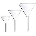 RG - Borosilicate Glass Funnel for Laboratory and Bottle Hot Oil or Liquid Chemicals Solutions - 50(mm) 75(mm) 100(mm) - Pack of 3