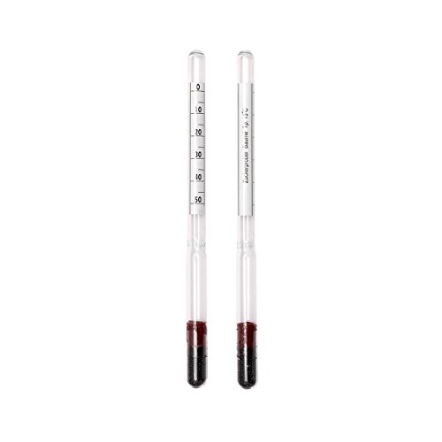 Set Aräometer Glas Zuckerprober nach Baume und universal Thermometer . Zuckermesser – Zuckergehalt bei 15 °C , Länge 16 cm . Zucker / Messer / Messung - 2