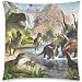 Funny Dinosaur T-Rex Cushion Case - Decorative Square Throw Pillow Cover Cushion Case Pillowcase with Hidden Zipper Closure - 18x18 inches, Twin-sided Print