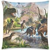Funny Dinosaur T-Rex Cushion Case - Decorative Square Throw Pillow Cover Cushion Case Pillowcase with Hidden Zipper Closure - 18x18 inches, Twin-sided Print