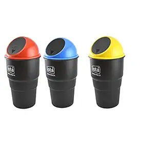 iota CARBIN (Combo 2+1) Vehicle Automotive Cup Holder Mini Trash Bin Can Holder Dustbin for Car Office Home