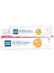 Mee Mee Fluoride-Free Baby Toothpaste, Fortified with triple calcium phosphate, Orange Flavor, Cavity Protection, Oral care,70 gram