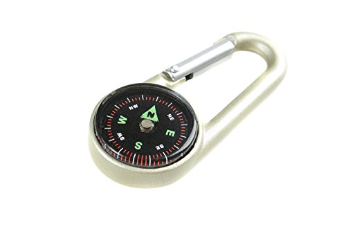 LAGERRÃ„UMUNG! Huntington CTC-01 Karabinerhaken-Kompass und Thermometer, professionell flüssigkeitsgedämpfte Anzeige im Metallgehäuse (DC27T2 DE)