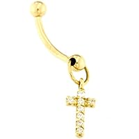 Gioiello Piercing Ombelico Oro 18 carati Croce - Diamanti