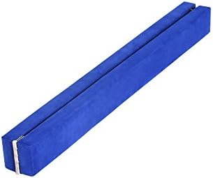Fonder 7FT Folding Floor Balance Beam Suede Kids Gymnastics Gym Training Hard Wearing (Blue)