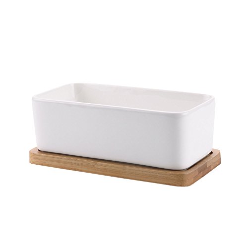 T4U Rechteck keramik Pflanzt?pfe Blument?pfe Blumenbeh?lter Sukkulente Kaktus Blumentopf Wei?e - 3