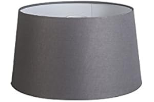QAZQA Lino Pantalla lino gris 35/30/18, Pantalla lámpara colgante,Pantalla lámpara de pie