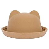 Yvelands Hut Katzenohren Mütze Crushable Wollfilz Outback Hut Cute Cat Design Cap