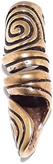 Double Spiral Celtic Viking Bronze Beard Bead Ring - dreadlock hair