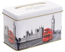 English Tea, English Breakfast Tea in a Tin Showing Red Bus and Big Ben- HR20