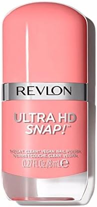 REVLON Smalto Ultra Hd Snap! Formula Glossy E 100% Vegana Con 75% Di Ingredienti Naturali E Idratanti Ed Elevata Copertura - Colore, 027 Think Pink, 8 Millilitro