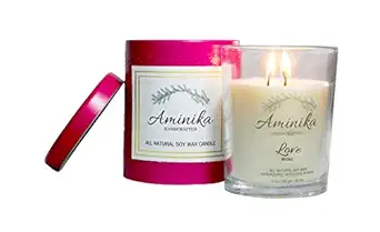 Scented Glass Jar Candle with Rose Fragrance for Bedroom, Home Decoration (Decor), Gift Set | All Natural Soy Wax Can