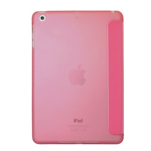 Khomo iPad Mini 1, 2, 3 Hülle Case Rosa Transparent Gehäuse mit doppelten Schutz ultra dünn und leicht, Smart Cover – Clear Pink - 3