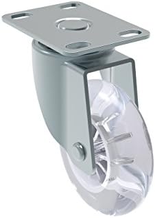 Schioppa, GL 310 GEL Clear, 3" (75 mm) Swivel Non-Brake Caster, Non-Marking Polyurethane Wheel, 100 lbs, Plate: 2 x 2-1/2" (BH 1 x 2")