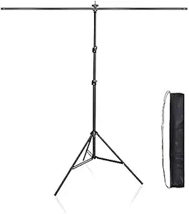 Boltove T-Shape Backdrop Stand Kit 6ft x 9ft : Adjustable Portable Photo Backdrop Background Curtain Stand for Parties Birthday Parties,Live Streaming,Product Shoot,Model Shoot & Photo Studio