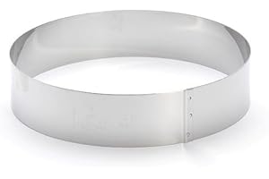 De Buyer - Anello per torte, in acciaio inox, altezza: 4,5 cm, Acciaio inossidabile, Silver, 20 x 20 x 4.5 cm