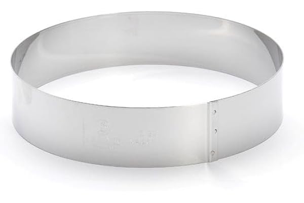 De Buyer - Cercle à entremets rond en inox - 20 x 4,5 cm - Fabriqué en France, Parfait pour Mousse, Entremets, Pâtisserie, Inox Durable qui Conserve sa Forme, Bonne Convection Thermique