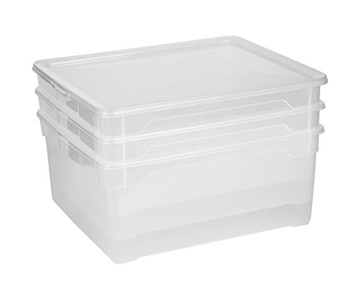 Rotho 6351700096WS 3-er Set Clear Box Sweater 18 l mit Deckel AppMyBox - 3