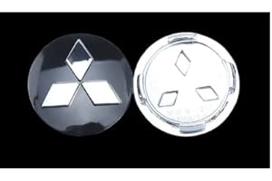 AKXBEFU 4 pièces Cache-Moyeux pour Mitsubishi Outlander Pajero 60MM, Centre de Jante Capuchons, Cache Moyeu Centre de Roue, Bouchon de Jante, Enjoliveur de Voiture