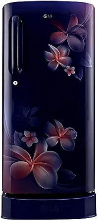 LG 190 L 4 Star Direct Cool Single Door Refrigerator(GL-D201ASPX.ASPZEBN, Scarlet Plumeria, Base Stand with Drawer, Smart Inverter Compressor)