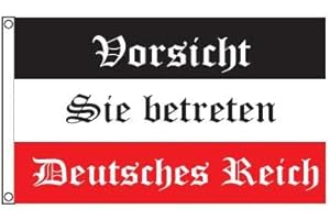 Stormflag Deutsches Reich Kaiserreich Flagges 2x3ft Flagge Deutschland Vorsicht Sie betreten deutsches Reich Fahne 60x90cm Polyester Pongee 90g mit Ösen mit Doppelnadel genäht.