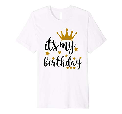 It's My Birthday Shirt for Women, Teens, Girls, Black & Gold T-ShirtOEKO-TEX STANDARD 100
