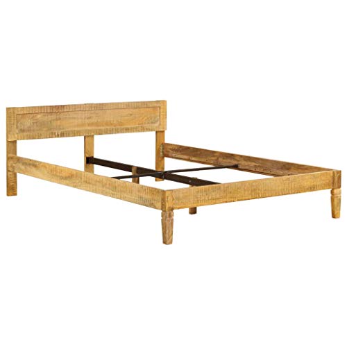 vidaXL Mangoholz Massiv Bettgestell 160cm Holzbett Doppelbett Bettrahmen Bett