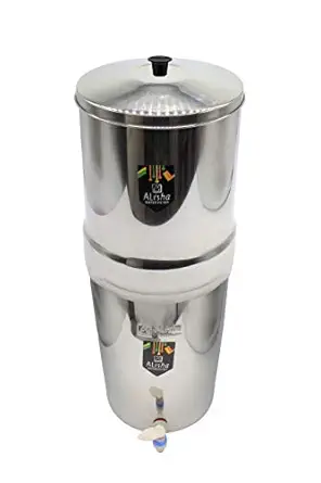 eKitchen 34 Litres Stainless Steel Water Filter (With 3 Candles And Plastic Tap)