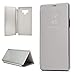 Price comparison product image Galaxy Note 9 [NOTE 9] Case, Clear Standing Flip Case Translucent Mirror Smart Cover Luxury [Metal Electroplating Technology] Full-body Protective [Anti-Scratch] Case For Samsung Galaxy Note 9 (SILVER)
