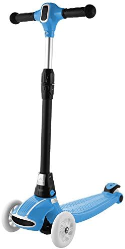 AMdirect NEW 2018 Kick Scooter For Kids Adjustable Height Foldable Kids Scooter with Flashing LED Light Wheels 4 PU Bearing Wheel Scooter for Child