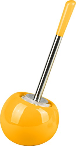 Sanwood 6402488 Coppa WC-Bürstengarnitur, Keramik, gelb, 16 x 37 x 16 cm