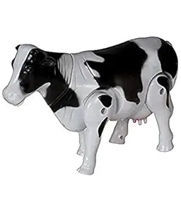 NAXUE Battery Operated Walking Milk Cow Funny Toy with Light and Sound for Kids (Battery not Included) -Multicolor