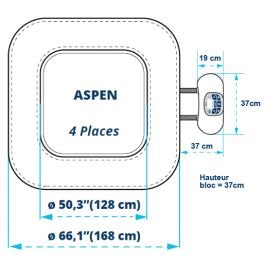 NETSPA „ASPEN“ Whirlpool für 4 Personen (2+2) - 3