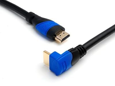 KabelDirekt 2m Câble HDMI avec angle 90° compatible avec HDMI 2.0a/b, 2.0, 1.4a (Ultra HD, 4K, 3D, Full HD, 1080p, HDR, ARC, Highspeed with Ethernet)- TOP Series