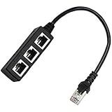 CERRXIAN RJ45 Splitter RJ45 1 Male to 3 Female Network Signal Switching Cable (Note: only one port of this product can accept network signal)