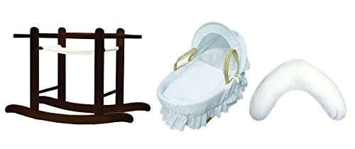 Kinder Valley Baby Bundle Moses Nursing Pillow and Stand (White/ Walnut)