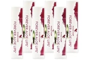 FOREVER LIVING PRODUCTS Forever Aloe Lips, hochwertiger Lippenpflegestift mit Aloe Vera, Jojobaöl und Bienenwachs für trockene und rissige Lippen, dermatest-zertifiziert, glutenfrei (6 x 4,25g)