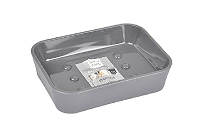 Douceur d'Intérieur 6ASB225GR Porte-Savon Effet Soft Touch Anthracite 12 x 9 x 3 cm