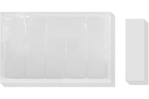CZAKOMIX Pochettes Adhésive Transparente,60 Pcs Porte-Étiquettes Autocollants 7.5×2.5CM,Pochette Adhésive Carte de Visite,Porte-Cartes Adhésif pour Cartes D'Index,Pour Organiser Et Protéger Les Cartes