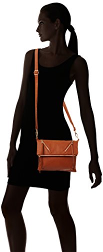 New Look Women's Zip Foldover Cross-Body Bag Beige (Tan)